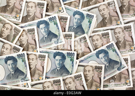 Japanische Yen-Banknoten. Geld aus Japan und japanischen Yen Geldscheine. Geld aus Japan Stockfoto