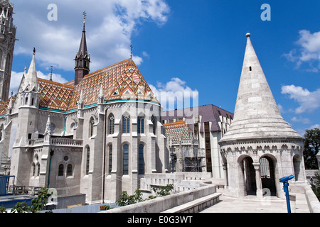 Europa, Ungarn, Budapest, der Matthiaskirche. Blick auf die Stadt, Europa, Ungarn, Matthiaskirche. Stadtansicht Stockfoto