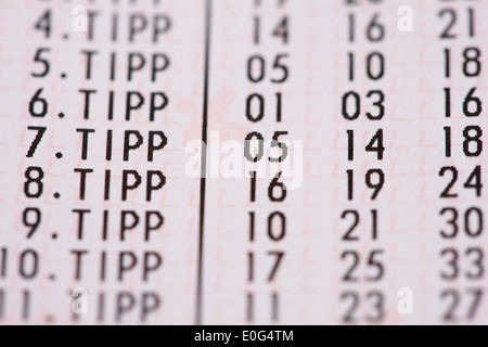 "Österreichisches Lotto-Gutschein; ', ' Oesterreichischer Lottoschein; ' Stockfoto