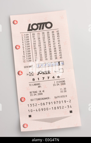 "Österreichisches Lotto-Gutschein; ', ' Oesterreichischer Lottoschein; ' Stockfoto