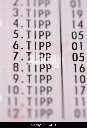 "Österreichisches Lotto-Gutschein; ', ' Oesterreichischer Lottoschein; ' Stockfoto