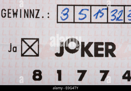 "Österreichisches Lotto-Gutschein; ', ' Oesterreichischer Lottoschein; ' Stockfoto