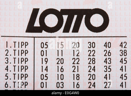 "Österreichisches Lotto-Gutschein; ', ' Oesterreichischer Lottoschein; ' Stockfoto