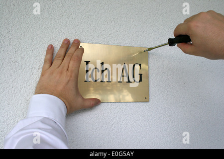 Eine deutsche Ich-AG, kleine Unternehmen, symbolische Stockfoto