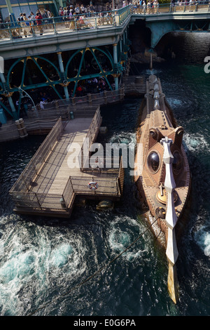 Fantasie Steampunk u-Boot im Tokyo Disneysea, Mysterious Island. Japan. Stockfoto