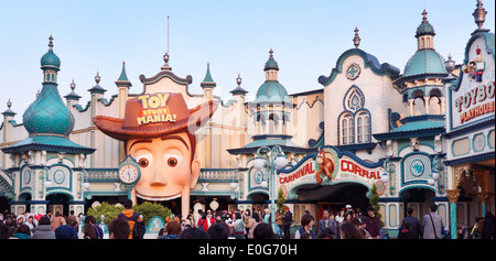 Toyville Trolley Park, Toy Story unter dem Motto Attraktion im Tokyo Disneysea. Japan. Stockfoto