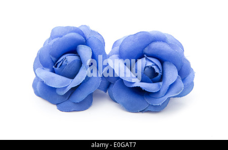 hellblauer Stoffblumen isoliert auf weißem Hintergrund Stockfoto