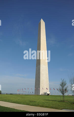 Das Washington Monument erneut geöffnet, nachdem eine Erdbeben 2011 12. Mai 2014 in Washington, DC $ 15 Millionen Schäden verursacht. Stockfoto