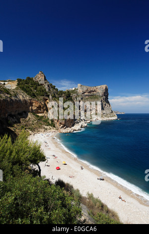 Sandy Beach, Cala del Moraig, La Cumbre del soo, Valencia, Spanien Stockfoto