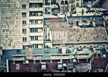 Winter Urbanscape Blick auf Gebäude in Budapest Ungarn Stockfoto