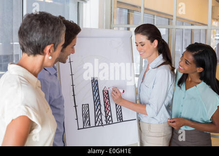Geschäftsleute in Grafik für die Präsentation Stockfoto