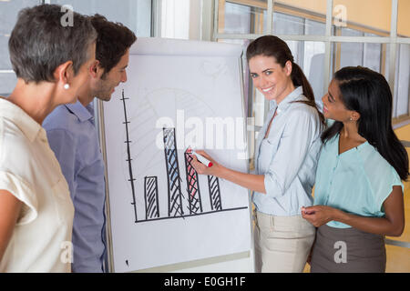 Geschäftsleute in Grafik für die Präsentation Stockfoto