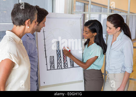 Geschäftsleute in Grafik für die Präsentation Stockfoto