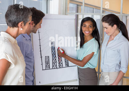 Geschäftsleute in Grafik für die Präsentation Stockfoto