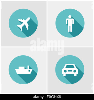 Flaches Design-Icon-set Stockfoto
