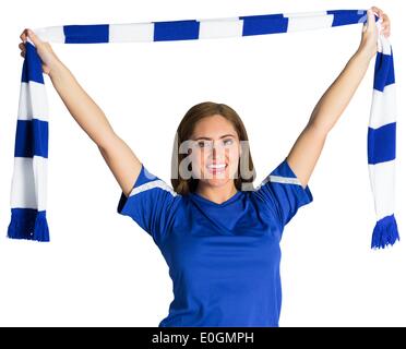 Hübsche Fußball Fanschal winken Stockfoto