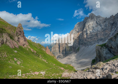 Karnischen Alpen in der Nähe von Ploeckenpass, Karnischen Alpen, Koetschach-Mauthen, Kärnten, Österreich Stockfoto