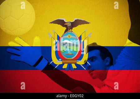 Torhüter in gelb, so dass eine sichere Stockfoto