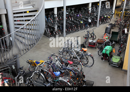 Fahrradgarage in Münster. North Rhine-Westphalia, Germany Stockfoto