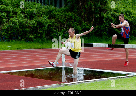 Leichtathletik, Männer Hindernislauf auf Vereinsebene, UK Stockfoto