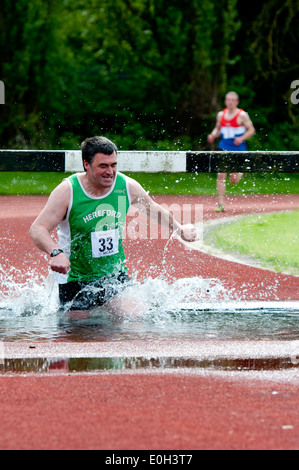 Leichtathletik, Männer Hindernislauf auf Vereinsebene, UK Stockfoto