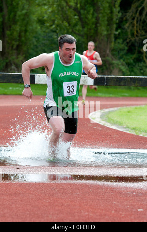 Leichtathletik, Männer Hindernislauf auf Vereinsebene, UK Stockfoto