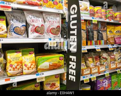 Gluten freie Abschnitt d ' Agostino Lebensmittelgeschäft, NYC, USA Stockfoto