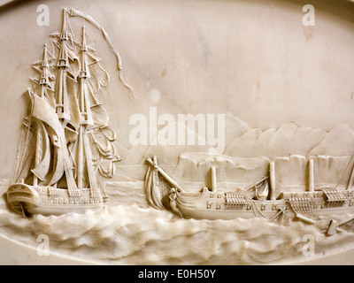 Indien, Mumbai Fort Bezirk St. Thomas Kathedrale napoleonischen Ers Seeschlacht Szene von Kapitän George Nicholas Hardinge Memorial Stockfoto