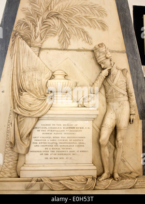 Indien, Mumbai, Fort-Bezirk, St. Thomas Kathedrale, Charles Barton Burr, Bombay Native Infantry 1817 Denkmal Stockfoto