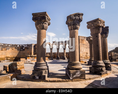 Ruinen der Zvartnots Kathedrale in Armenien. Stockfoto