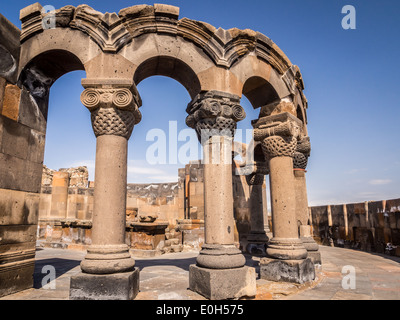 Ruinen der Zvartnots Kathedrale in Armenien. Stockfoto