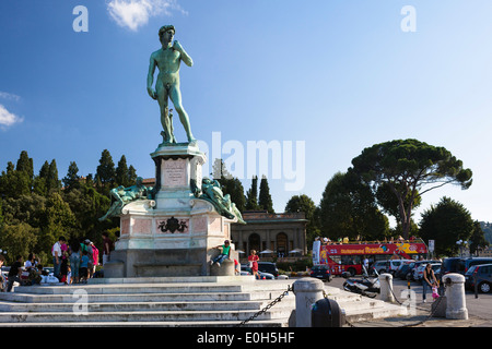 David-Statue von Michelangelo, Piazzale Michelangelo, Florenz, Toskana, Italien, Europa Stockfoto