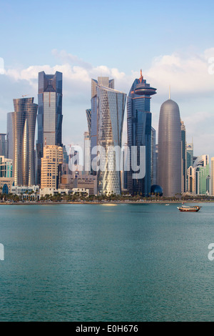 Doha, Katar, Nahen Osten, West Bay zentralen Bankenviertel neue skyline Stockfoto