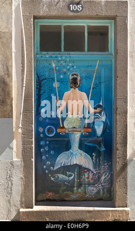 Malte Haustür in der Altstadt von Funchal Madeira Stockfoto