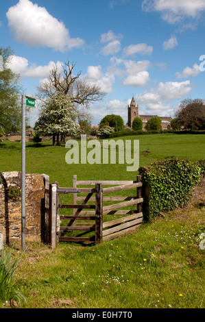 Blick über Hl. Kreuz Kirche, Milton Malsor, Northamptonshire, England, Vereinigtes Königreich Stockfoto