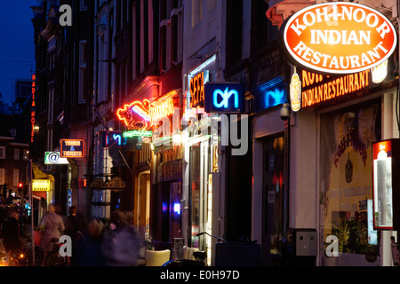 Nacht in Amsterdam, Holland Stockfoto