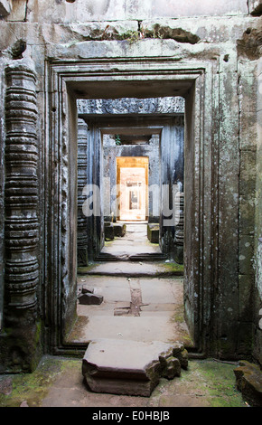 Endlose Flur in Preah Khan Tempel, Angkor, Kambodscha Stockfoto
