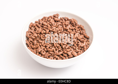 Weiße Schale mit Schokolade Alphabet Buchstaben Corn Flakes Stockfoto