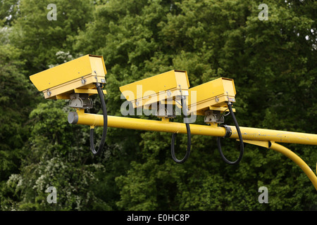 Durchschnittliche Geschwindigkeit Kameras auf der M5 in Somerset in der Nähe von Weston Super Mare Stockfoto