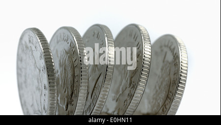 Britische 10 Pence Münzen Stockfoto