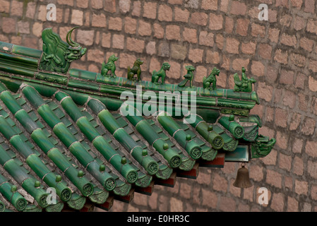 Auf dem Dach am Juyongguan pass Abschnitt der Great Wall Of China, Changping District, Beijing, China Stockfoto