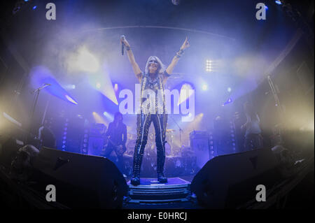 Speyer, Rheinland-Pfalz, Deutschland. 13. Mai 2014. Doro Pesch während eines Konzerts in Halle 101 am 13. Mai 2014 in Speyer, Deutschland. Bildnachweis: Ulrich Roth/NurPhoto/ZUMA Press, Inc./Alamy Live News Stockfoto