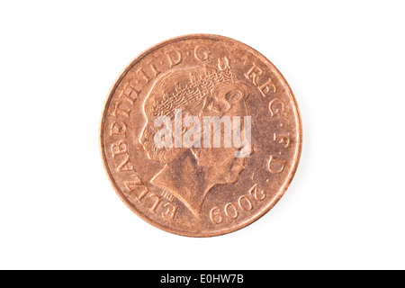 2 Pence Sterling Münze Stockfoto