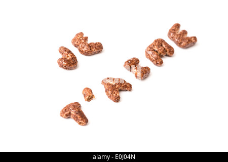 Schokolade ich liebe dich In französischen Je t ' aime isoliert Stockfoto