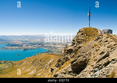 Blick vom Gipfel des Roys Peak, Wanaka, mit Blick auf Lake Wanaka Stockfoto