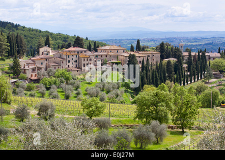 Dorf im Chianti, Toskana. Stockfoto