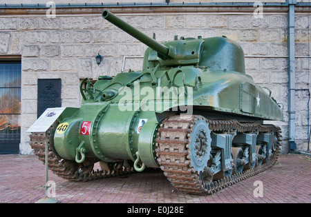 Sherman M4A1, amerikanischen mittleren Panzer im polnischen Armee Museum in Warschau, Polen Stockfoto