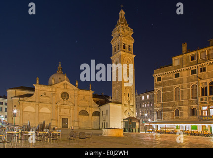 Venedig, Italien - März 13, 2014:Chiesa di Santa Maria Formosa Kirche und Platz in der Nacht Stockfoto