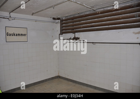 Gaskammer im KZ Mauthausen, Österreich. Stockfoto