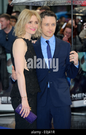 Anne-Marie Duff und James McAvoy kommen für die UK Premiere von X-Men Days Of Future Past. Stockfoto